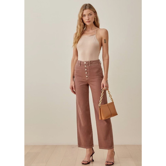 Reformation Denim - Reformation Jeans Womens 26 Lexi High Rise Wide Leg Button Fly Casual Chic